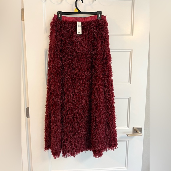 NWT Anthropologie Sunday in Brooklyn Chantal Ostrich Red Feather Long Skirt, S - Picture 4 of 9